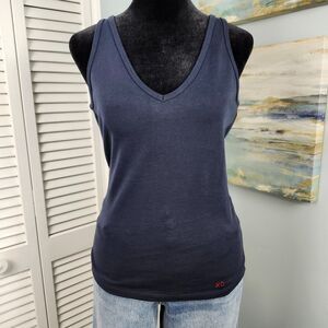 Frances Valentine Ballet Top – Navy Cotton XO Embroidered NWT Size Large